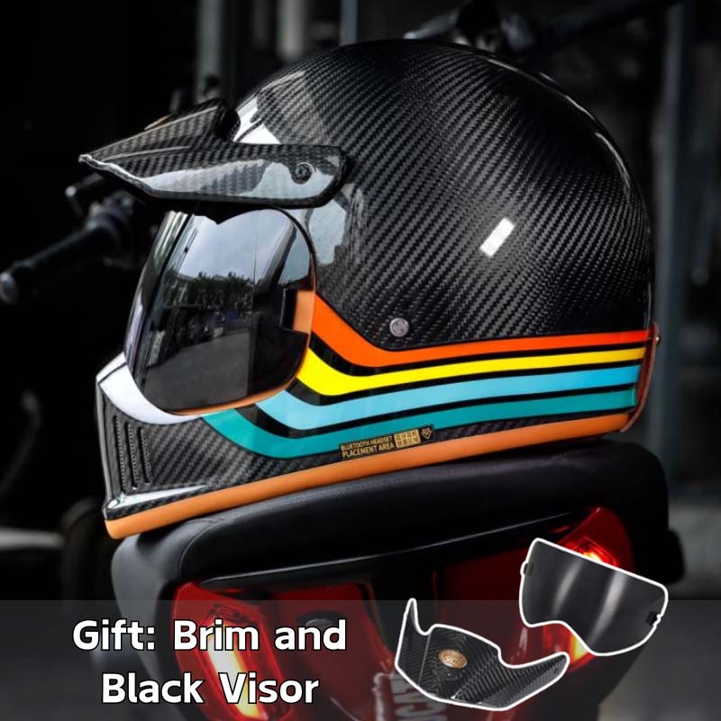 Carbon Fiber Full Face Motorcycle Helmet | F389TS