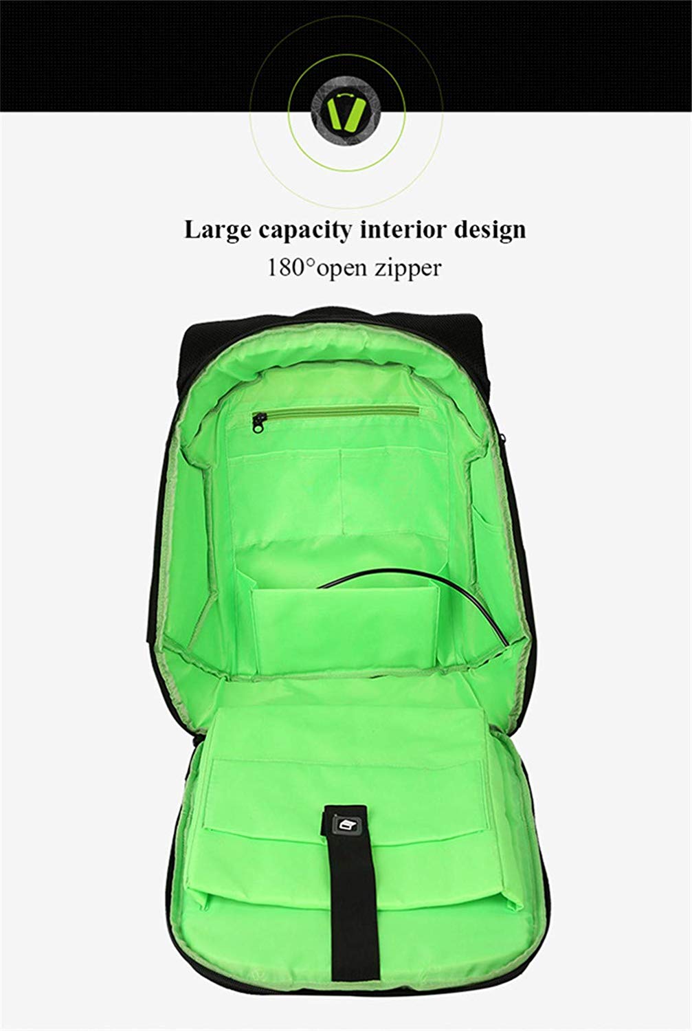 BAIBU Anti-Theft Breathable Laptop Bags inner view
